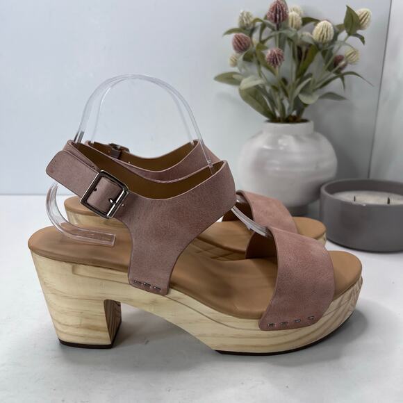 Nisolo All Day Open Toe Clog Platform Chunky Wood Heel Pink Women's 6.5 NWOB - Picture 4 of 11